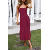 imageZESICA Womens Summer Strapless Dress Off Shoulder Sleeveless High Waist Solid Color Beach Long DressesSolidfuchsia
