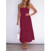 imageZESICA Womens Summer Strapless Dress Off Shoulder Sleeveless High Waist Solid Color Beach Long DressesSolidfuchsia