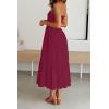 imageZESICA Womens Summer Strapless Dress Off Shoulder Sleeveless High Waist Solid Color Beach Long DressesSolidfuchsia