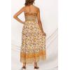 imageZESICA Womens Summer Strapless Dress Off Shoulder Sleeveless High Waist Solid Color Beach Long DressesYellow