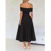imageZESICA Cocktail Dresses for Womens Elegant Off Shoulder Short Sleeve Swing A Line Wedding Evening Party Midi DressBlack