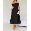 imageZESICA Cocktail Dresses for Womens Elegant Off Shoulder Short Sleeve Swing A Line Wedding Evening Party Midi DressBlack