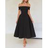 imageZESICA Cocktail Dresses for Womens Elegant Off Shoulder Short Sleeve Swing A Line Wedding Evening Party Midi DressBlack