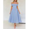 imageZESICA Cocktail Dresses for Womens Elegant Off Shoulder Short Sleeve Swing A Line Wedding Evening Party Midi DressBlue