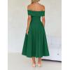 imageZESICA Cocktail Dresses for Womens Elegant Off Shoulder Short Sleeve Swing A Line Wedding Evening Party Midi DressGreen