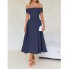 imageZESICA Cocktail Dresses for Womens Elegant Off Shoulder Short Sleeve Swing A Line Wedding Evening Party Midi DressNavy