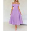 imageZESICA Cocktail Dresses for Womens Elegant Off Shoulder Short Sleeve Swing A Line Wedding Evening Party Midi DressPurple