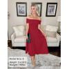imageZESICA Cocktail Dresses for Womens Elegant Off Shoulder Short Sleeve Swing A Line Wedding Evening Party Midi DressRed