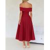 imageZESICA Cocktail Dresses for Womens Elegant Off Shoulder Short Sleeve Swing A Line Wedding Evening Party Midi DressRed