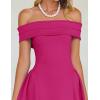 imageZESICA Cocktail Dresses for Womens Elegant Off Shoulder Short Sleeve Swing A Line Wedding Evening Party Midi DressRose
