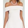 imageZESICA Cocktail Dresses for Womens Elegant Off Shoulder Short Sleeve Swing A Line Wedding Evening Party Midi DressWhite