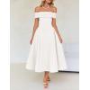 imageZESICA Cocktail Dresses for Womens Elegant Off Shoulder Short Sleeve Swing A Line Wedding Evening Party Midi DressWhite