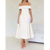 imageZESICA Cocktail Dresses for Womens Elegant Off Shoulder Short Sleeve Swing A Line Wedding Evening Party Midi DressWhite
