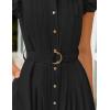 imageZESICA Womens 2025 Summer Boho Button Midi Dresses Casual V Neck Flutter Sleeve Belted Long Dresses with PocketsBlack