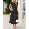 imageZESICA Womens 2025 Summer Boho Button Midi Dresses Casual V Neck Flutter Sleeve Belted Long Dresses with PocketsBlack