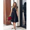 imageZESICA Womens 2025 Summer Boho Button Midi Dresses Casual V Neck Flutter Sleeve Belted Long Dresses with PocketsBlack