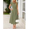 imageZESICA Womens 2025 Summer Boho Button Midi Dresses Casual V Neck Flutter Sleeve Belted Long Dresses with PocketsGreen