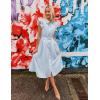 imageZESICA Womens 2025 Summer Boho Button Midi Dresses Casual V Neck Flutter Sleeve Belted Long Dresses with PocketsLight Blue