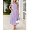 imageZESICA Womens 2025 Summer Boho Button Midi Dresses Casual V Neck Flutter Sleeve Belted Long Dresses with PocketsPurple