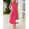 imageZESICA Womens 2025 Summer Boho Button Midi Dresses Casual V Neck Flutter Sleeve Belted Long Dresses with PocketsRose Pink