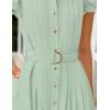imageZESICA Womens 2025 Summer Boho Button Midi Dresses Casual V Neck Flutter Sleeve Belted Long Dresses with PocketsSage