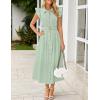 imageZESICA Womens 2025 Summer Boho Button Midi Dresses Casual V Neck Flutter Sleeve Belted Long Dresses with PocketsSage