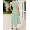 imageZESICA Womens 2025 Summer Boho Button Midi Dresses Casual V Neck Flutter Sleeve Belted Long Dresses with PocketsSage