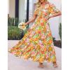 imageZESICA Womens 2025 Summer Casual Floral Print Short Sleeve V Neck High Waist A Line Tiered Flowy Boho Maxi DressSunsetyellow