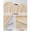 imageZESICA Womens 2025 Summer Short Sleeve Maxi Dress Casual V Neck Hollow Out Eyelet Ruffle Swing A Line Long DressesApricot