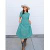 imageZESICA Womens 2025 Summer Short Sleeve Maxi Dress Casual V Neck Hollow Out Eyelet Ruffle Swing A Line Long DressesAqua