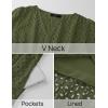 imageZESICA Womens 2025 Summer Short Sleeve Maxi Dress Casual V Neck Hollow Out Eyelet Ruffle Swing A Line Long DressesArmy Green