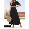 imageZESICA Womens 2025 Summer Short Sleeve Maxi Dress Casual V Neck Hollow Out Eyelet Ruffle Swing A Line Long DressesBlack