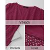 imageZESICA Womens 2025 Summer Short Sleeve Maxi Dress Casual V Neck Hollow Out Eyelet Ruffle Swing A Line Long DressesFuchsia