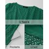 imageZESICA Womens 2025 Summer Short Sleeve Maxi Dress Casual V Neck Hollow Out Eyelet Ruffle Swing A Line Long DressesGreen