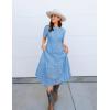 imageZESICA Womens 2025 Summer Short Sleeve Maxi Dress Casual V Neck Hollow Out Eyelet Ruffle Swing A Line Long DressesSky