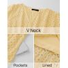 imageZESICA Womens 2025 Summer Short Sleeve Maxi Dress Casual V Neck Hollow Out Eyelet Ruffle Swing A Line Long DressesYellow