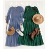 imageZESICA Womens Casual Long Sleeve Crew Neck High Waist Smocked Flowy Tiered Midi DressDarkgreen