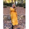 imageZESICA Womens Casual Long Sleeve Crew Neck High Waist Smocked Flowy Tiered Midi DressGinger