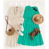 imageZESICA Womens Casual Long Sleeve Crew Neck High Waist Smocked Flowy Tiered Midi DressGreen