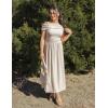 imageZESICA Womens Off The Shoulder Maxi Dress 2025 Summer Sleeveless Casual Slim Swing Pleated Formal Party DressesApricot