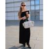 imageZESICA Womens Off The Shoulder Maxi Dress 2025 Summer Sleeveless Casual Slim Swing Pleated Formal Party DressesBlack