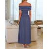 imageZESICA Womens Off The Shoulder Maxi Dress 2025 Summer Sleeveless Casual Slim Swing Pleated Formal Party DressesDusty Blue