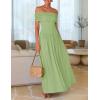 imageZESICA Womens Off The Shoulder Maxi Dress 2025 Summer Sleeveless Casual Slim Swing Pleated Formal Party DressesSage