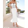 imageZESICA Womens Summer Strapless Bodycon Midi Dress 2025 Off Shoulder Ribbed Knit Cocktail Party Long DressesCream