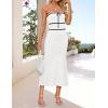 imageZESICA Womens Summer Strapless Bodycon Midi Dress 2025 Off Shoulder Ribbed Knit Cocktail Party Long DressesCream