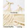 imageZESICA Womens 2025 Summer Boho Casual V Neck Sleeveless Midi Dresses Tie Shoulder Flowy Tiered A Line Beach Long SundressApricot