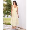 imageZESICA Womens 2025 Summer Boho Casual V Neck Sleeveless Midi Dresses Tie Shoulder Flowy Tiered A Line Beach Long SundressApricot