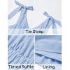 imageZESICA Womens 2025 Summer Boho Casual V Neck Sleeveless Midi Dresses Tie Shoulder Flowy Tiered A Line Beach Long SundressBlue