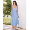 imageZESICA Womens 2025 Summer Boho Casual V Neck Sleeveless Midi Dresses Tie Shoulder Flowy Tiered A Line Beach Long SundressBlue