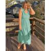 imageZESICA Womens 2025 Summer Boho Casual V Neck Sleeveless Midi Dresses Tie Shoulder Flowy Tiered A Line Beach Long SundressGreen